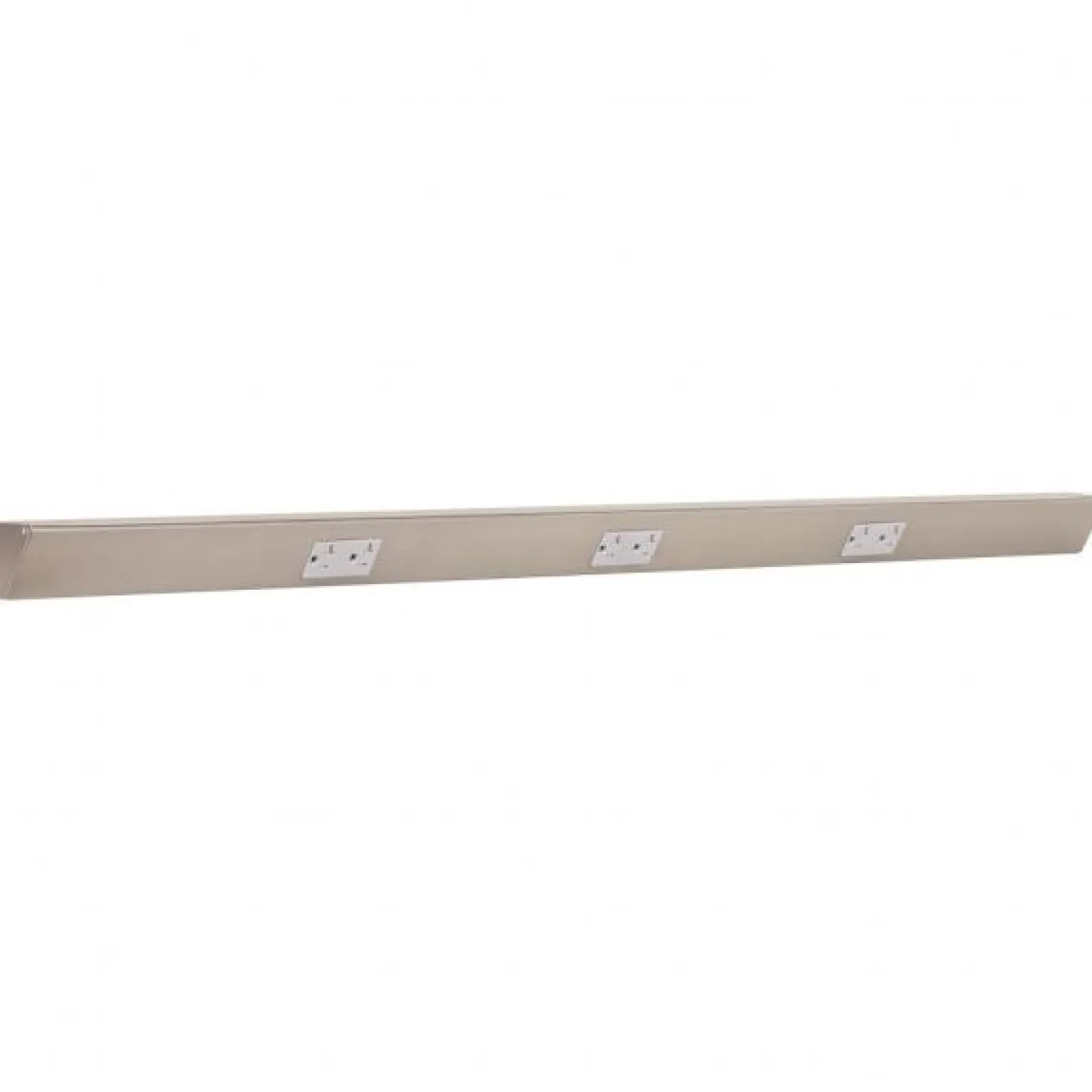 Tamper Resistant Angle Under Cabinet Outlet Power Strip | Satin Nickel Finish