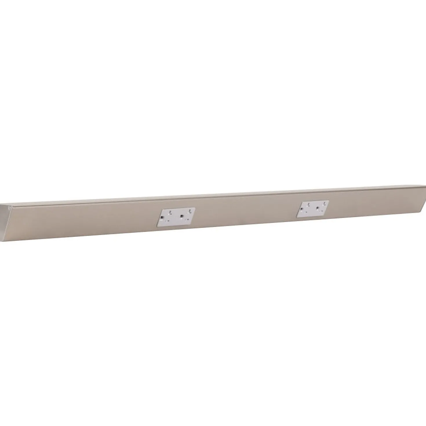 Tamper Resistant Angle Under Cabinet Outlet Power Strip | Satin Nickel Finish