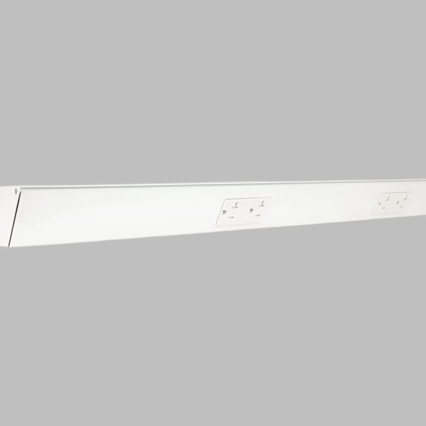 Tamper Resistant Angle Under Cabinet Outlet Power Strip | White Finish