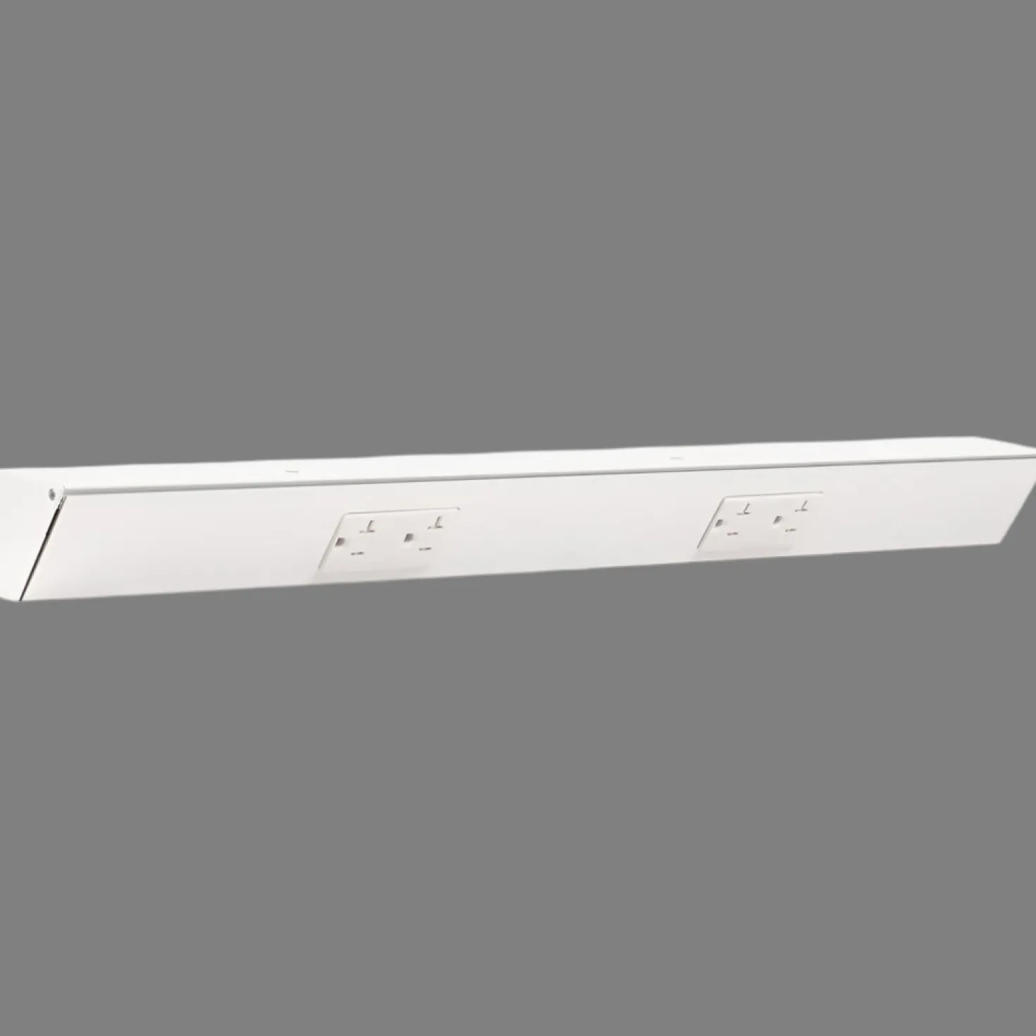 Tamper Resistant Angle Under Cabinet Outlet Power Strip | White Finish