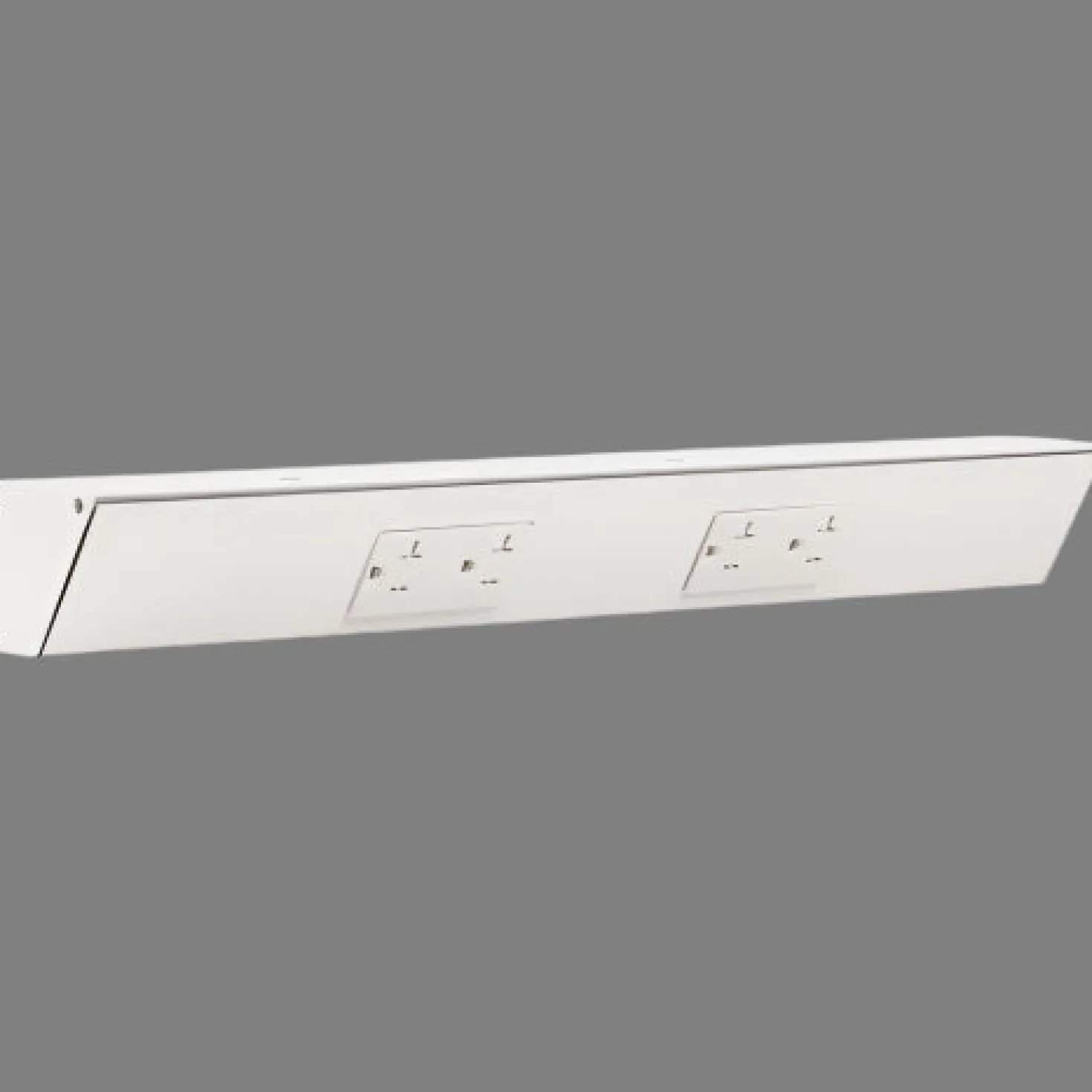 Tamper Resistant Angle Under Cabinet Outlet Power Strip | White Finish