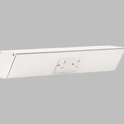 Tamper Resistant Angle Under Cabinet Outlet Power Strip | White Finish