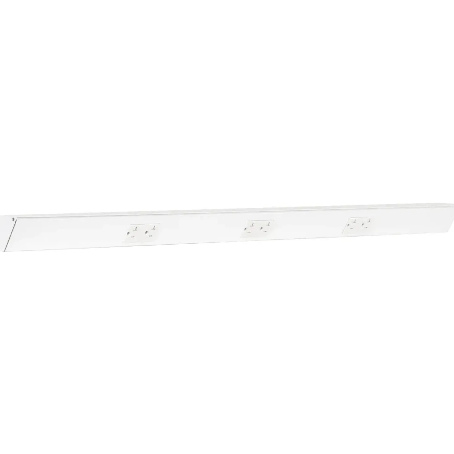 Tamper Resistant Angle Under Cabinet Outlet Power Strip | White Finish