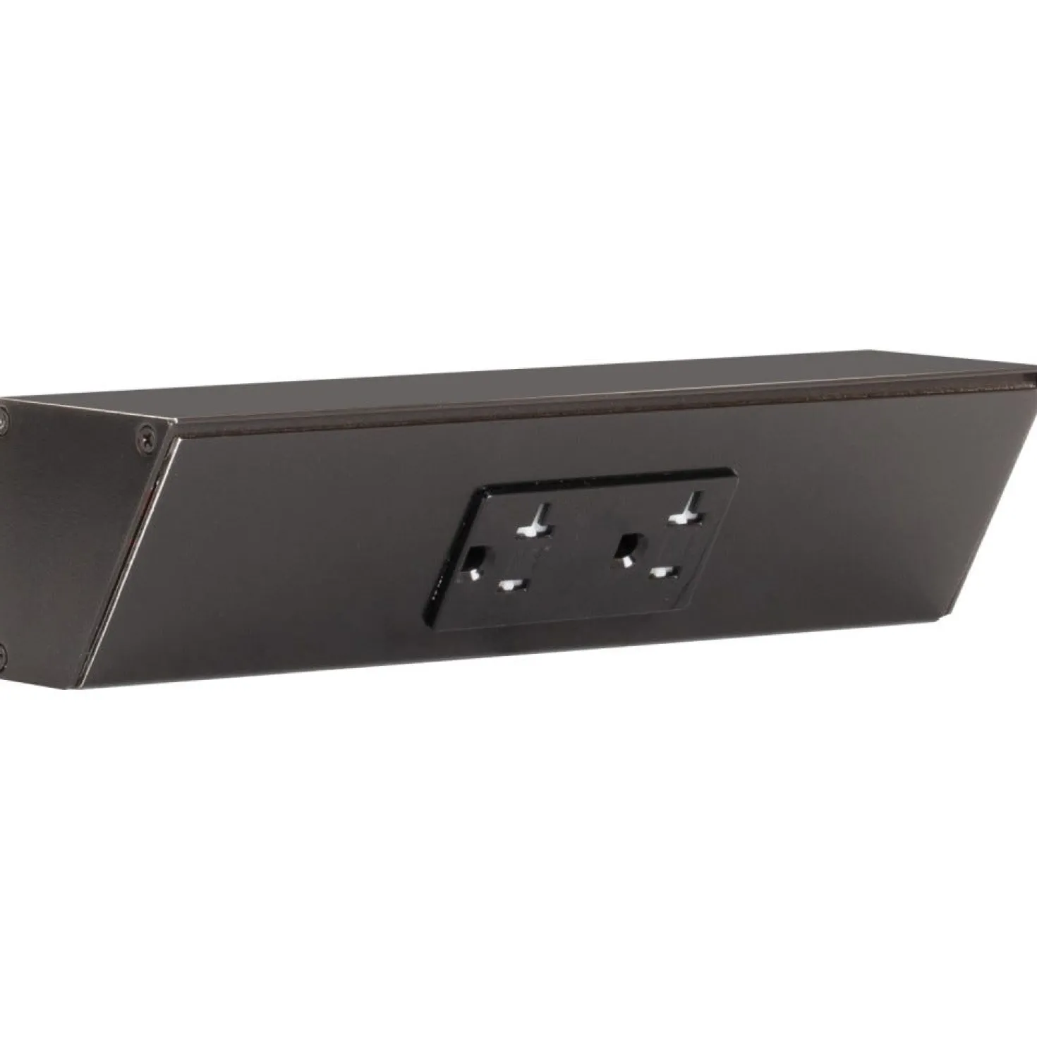 Tamper Resistant Angle Under Cabinet Outlet Power Strip | Black Finish