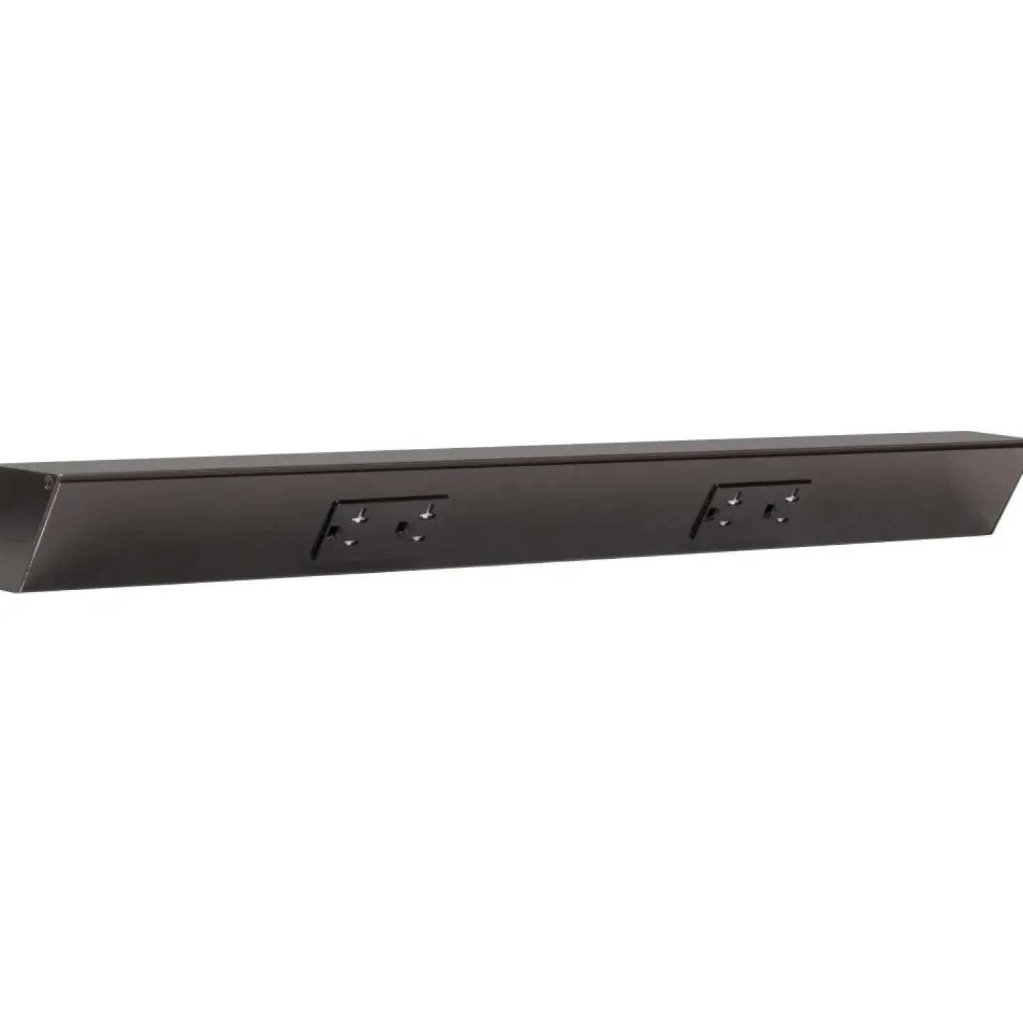 Tamper Resistant Angle Under Cabinet Outlet Power Strip | Black Finish