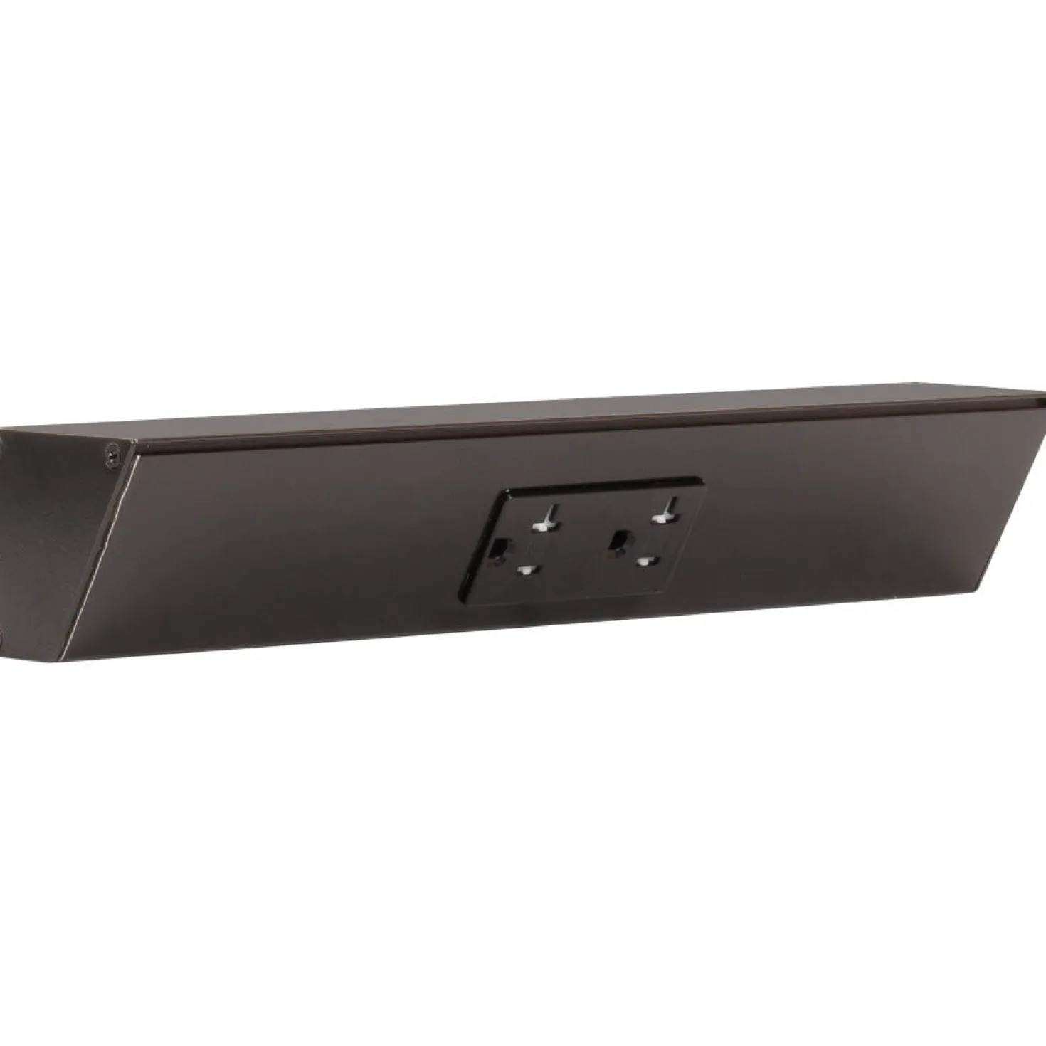 Tamper Resistant Angle Under Cabinet Outlet Power Strip | Black Finish