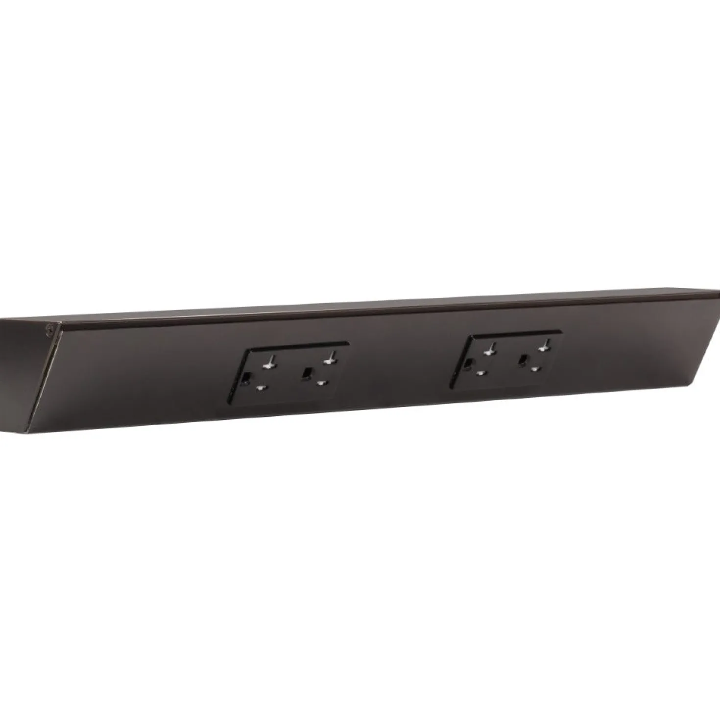 Tamper Resistant Angle Under Cabinet Outlet Power Strip | Black Finish