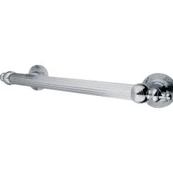 Templeton 12" Brass Decorative Grab Bar in Polished Chrome