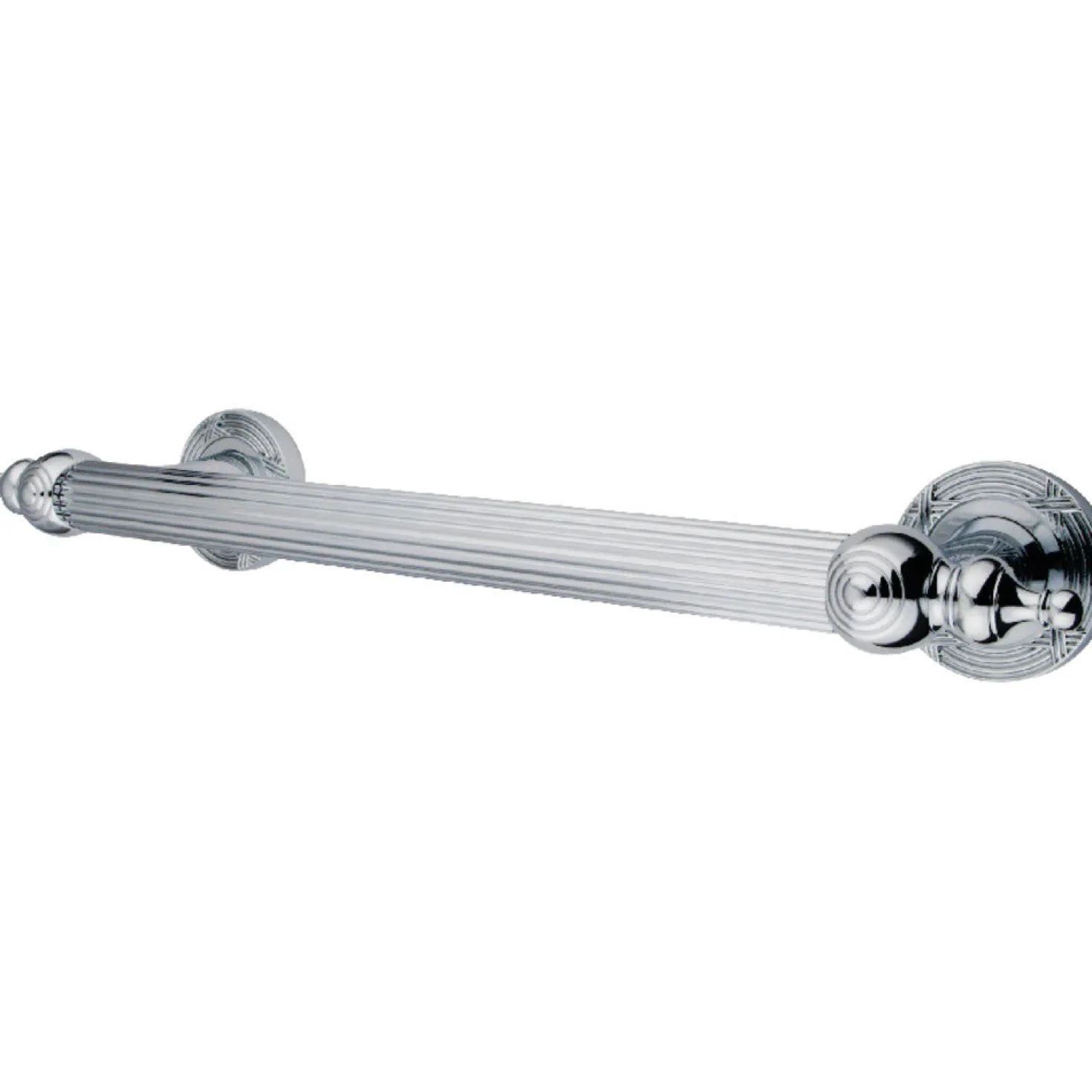 Templeton 12" Brass Decorative Grab Bar in Polished Chrome