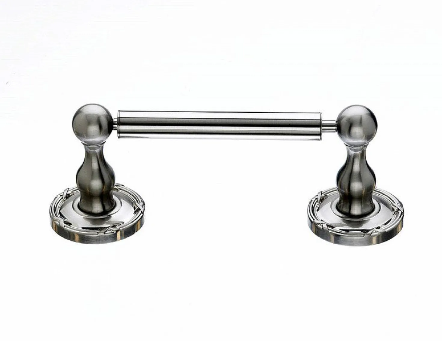 Tissue Holder With Ribbon & Reed Detail In Brushed Satin Nickel