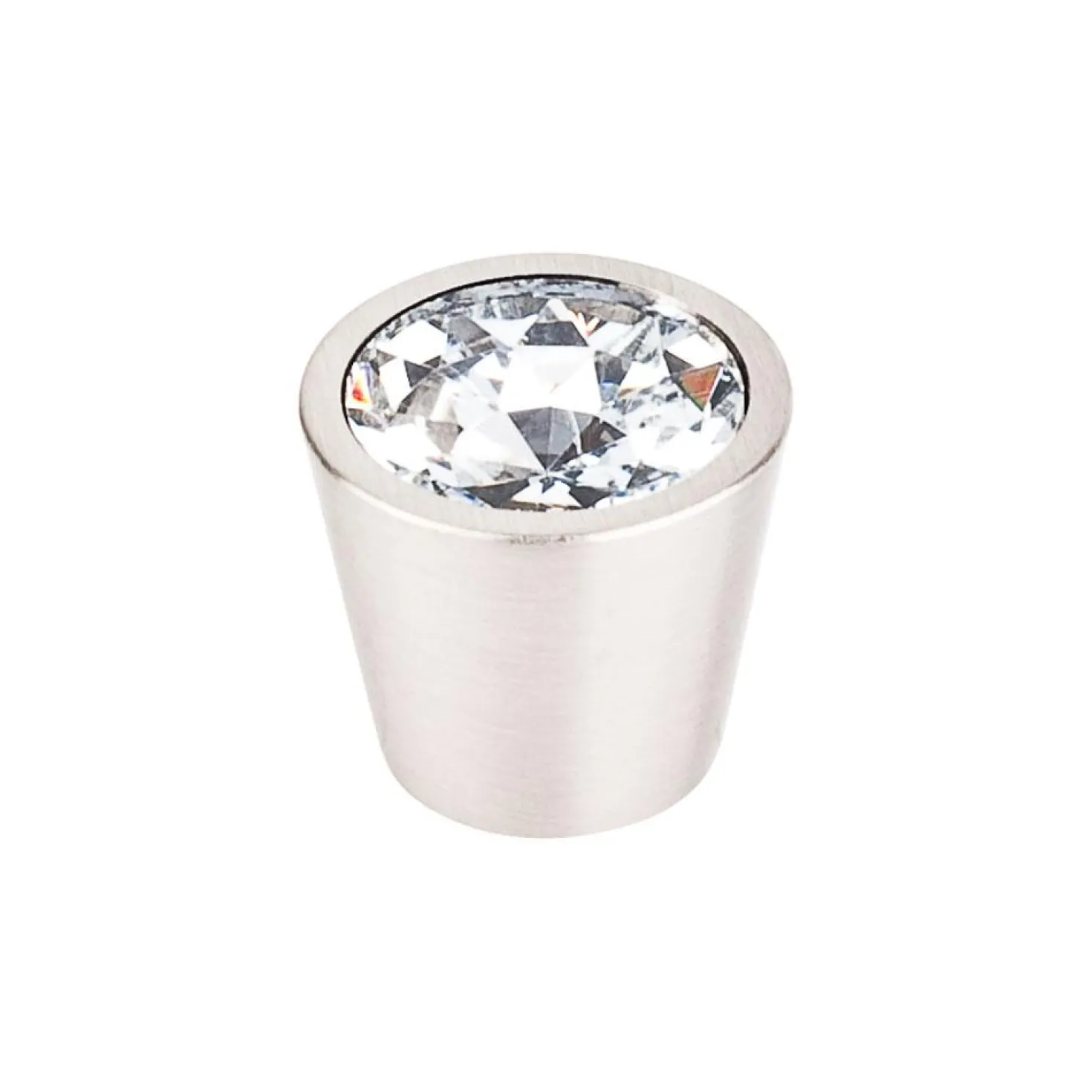Top Knobs Crystal Center Knob in Brushed Satin Nickel Shell
