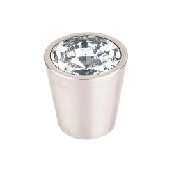 Top Knobs Crystal Center Knob in Brushed Satin Nickel Shell