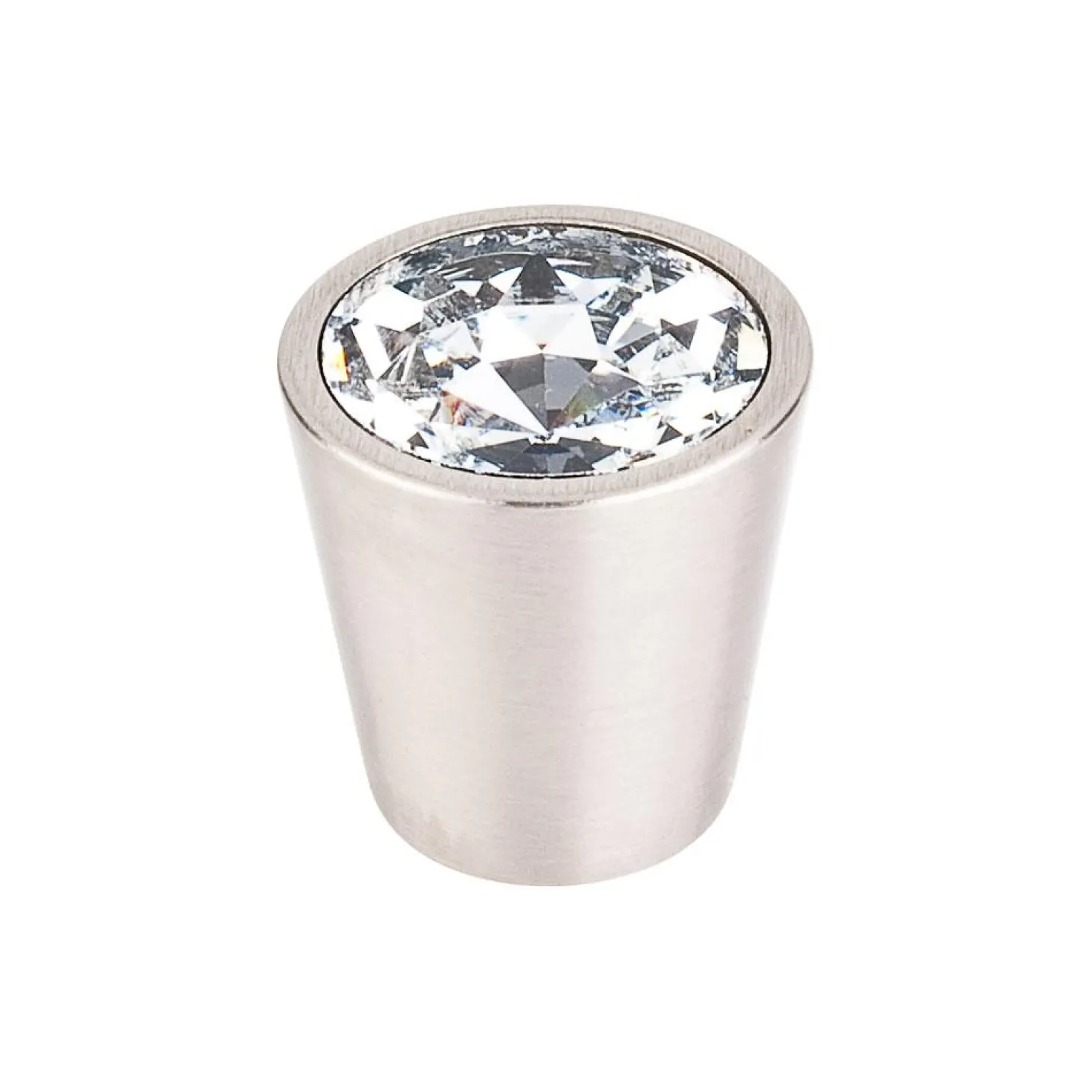 Top Knobs Crystal Center Knob in Brushed Satin Nickel Shell