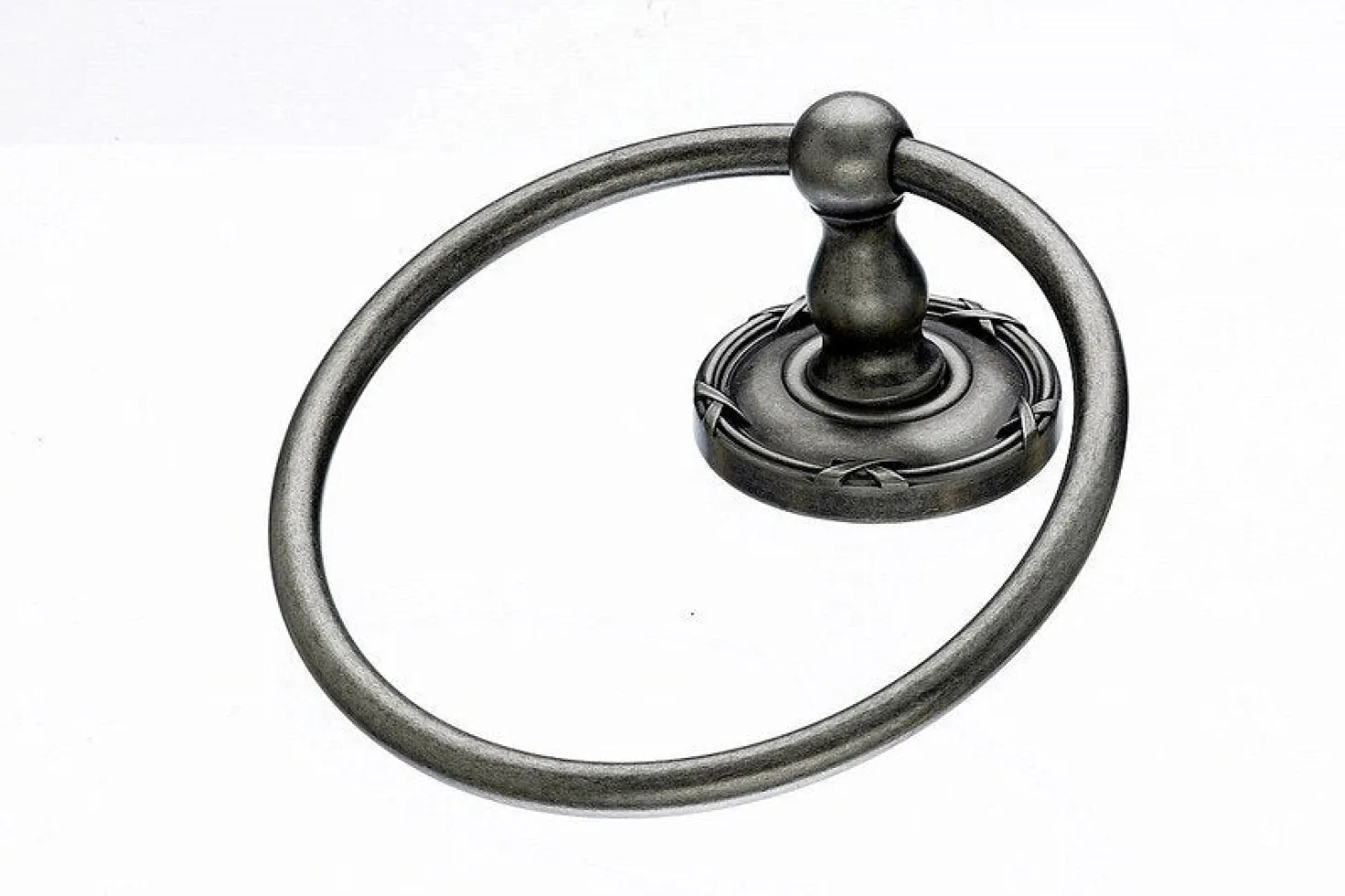 Topknobs ED5APE Towel Ring with Ribbon & Reed Detail in Antique Pewter