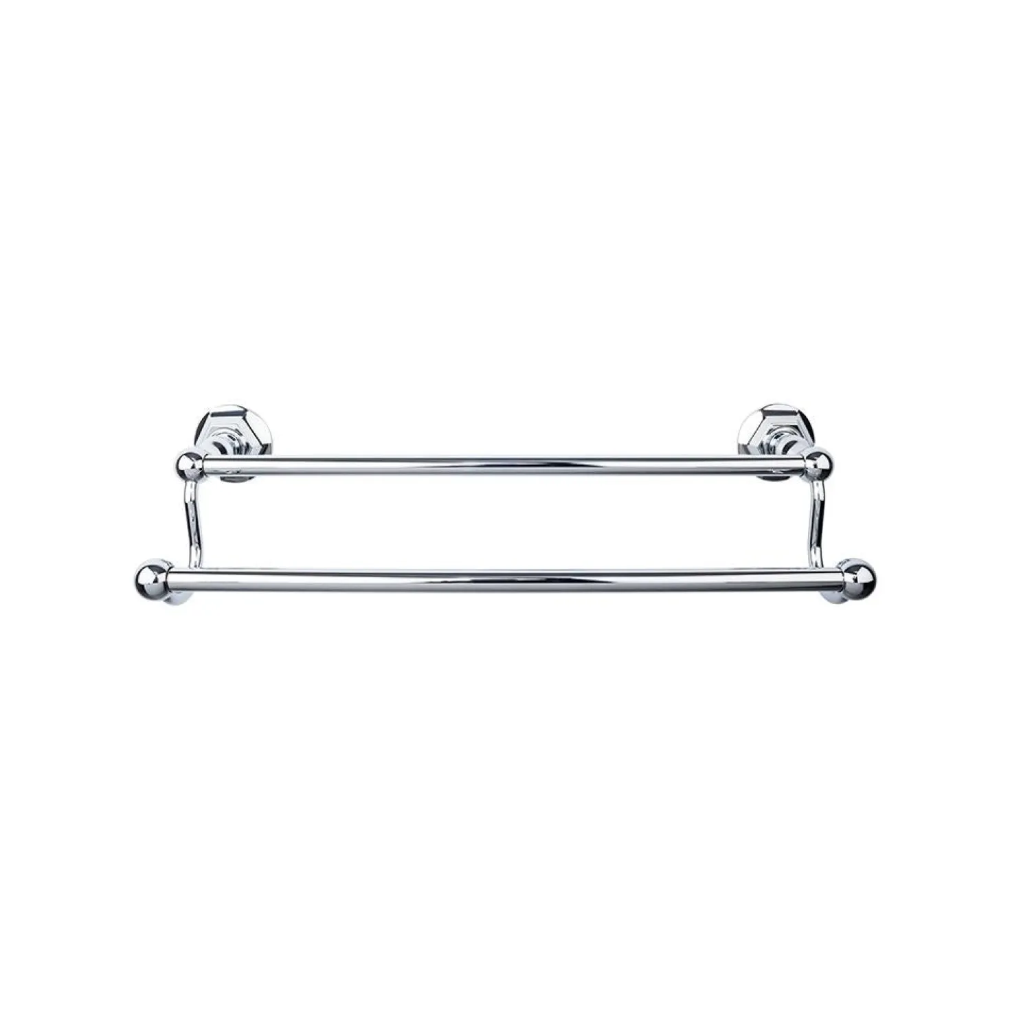 Top Knobs Edwardian Double Bath Towel Bar - Hex Backplate