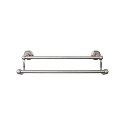 Top Knobs Edwardian Double Bath Towel Bar - Hex Backplate