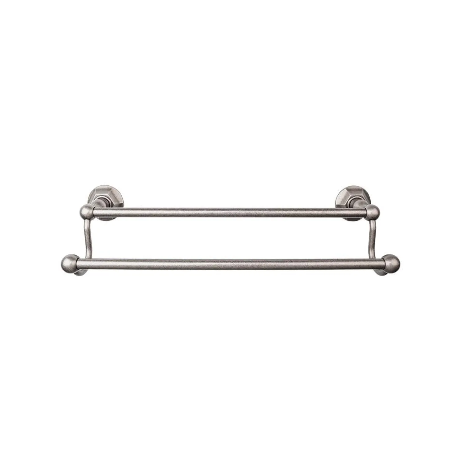 Top Knobs Edwardian Double Bath Towel Bar - Hex Backplate