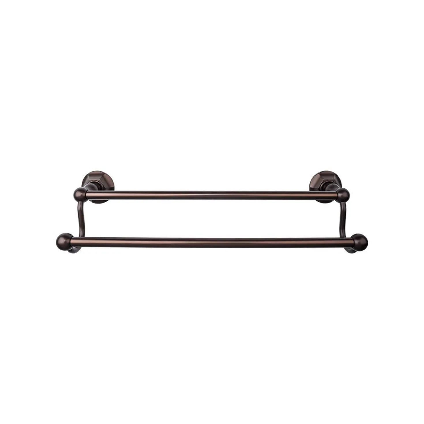 Top Knobs Edwardian Double Bath Towel Bar - Hex Backplate