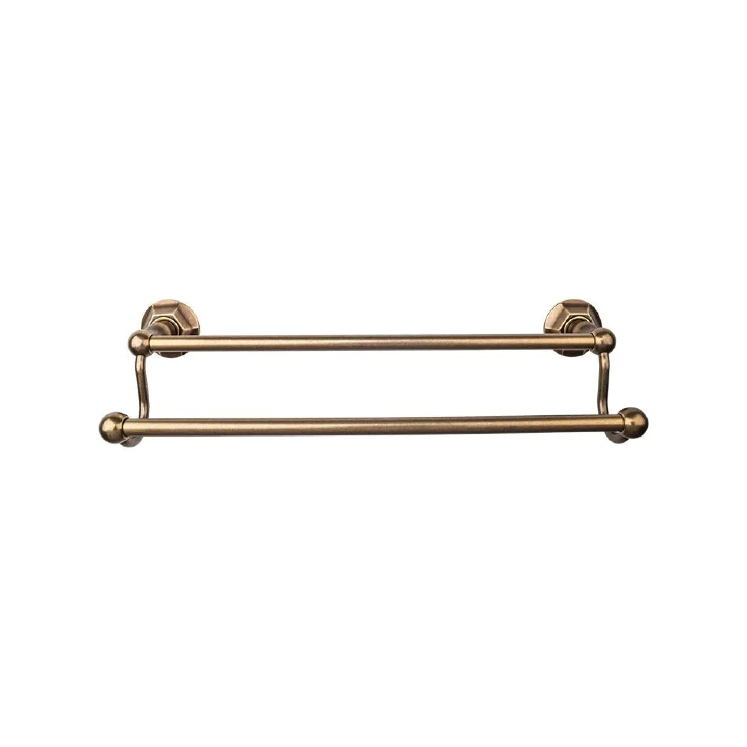 Top Knobs Edwardian Double Bath Towel Bar - Hex Backplate
