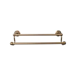 Top Knobs Edwardian Double Bath Towel Bar - Hex Backplate