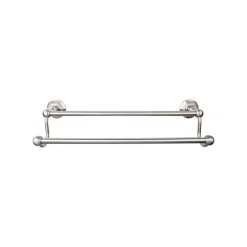 Top Knobs Edwardian Double Bath Towel Bar - Hex Backplate