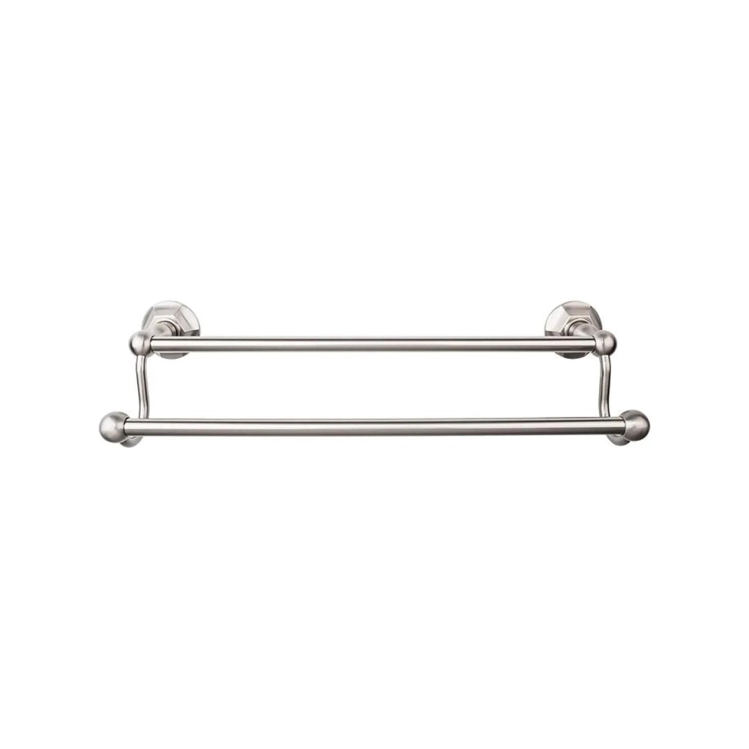 Top Knobs Edwardian Double Bath Towel Bar - Hex Backplate