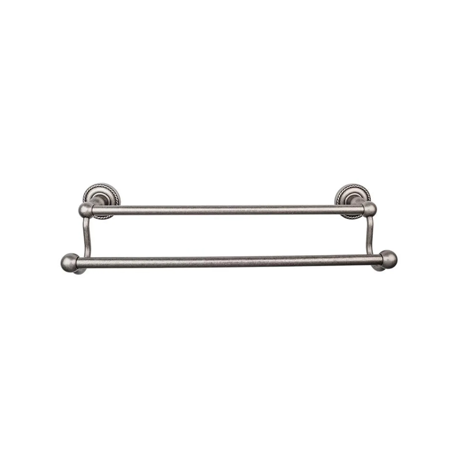 Top Knobs Edwardian Double Bath Towel Bar - Rope Backplate