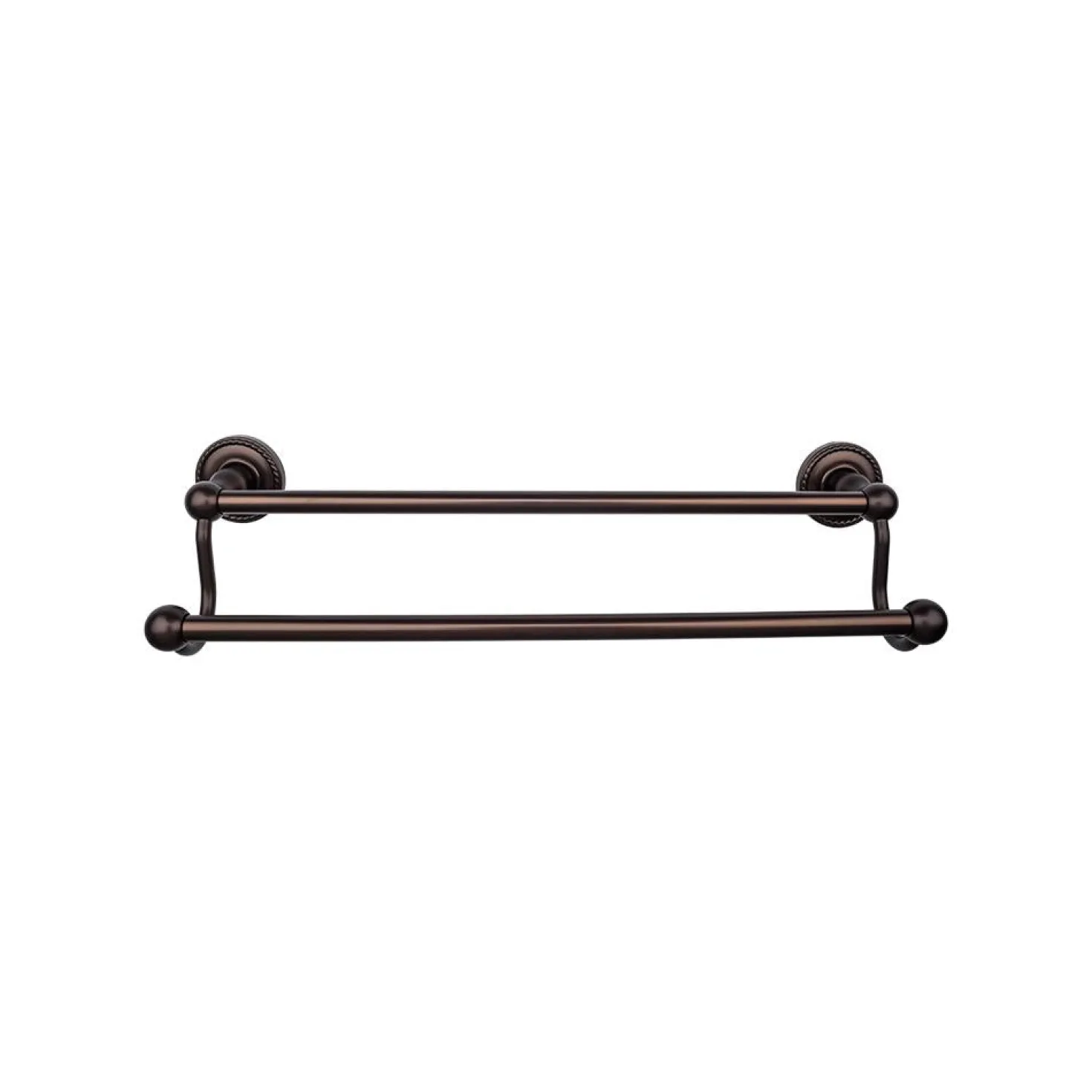 Top Knobs Edwardian Double Bath Towel Bar - Rope Backplate