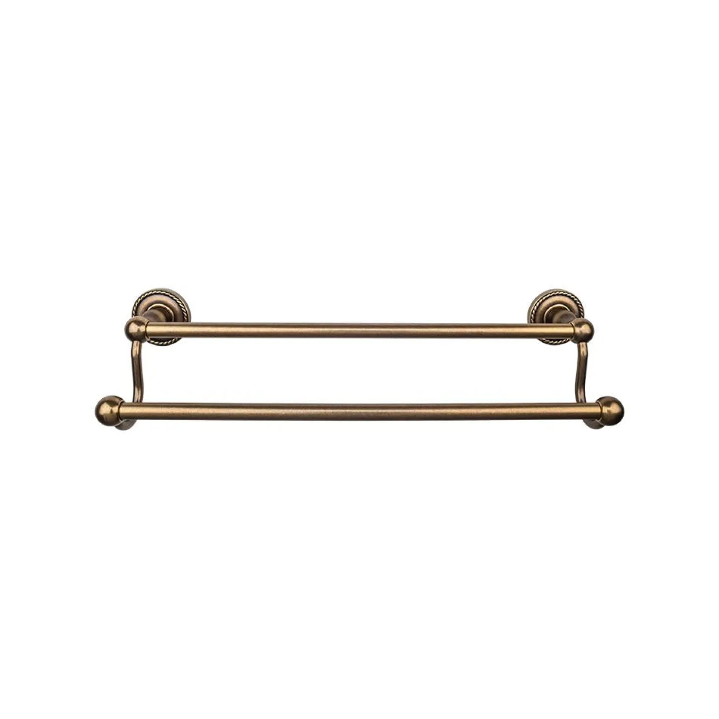 Top Knobs Edwardian Double Bath Towel Bar - Rope Backplate