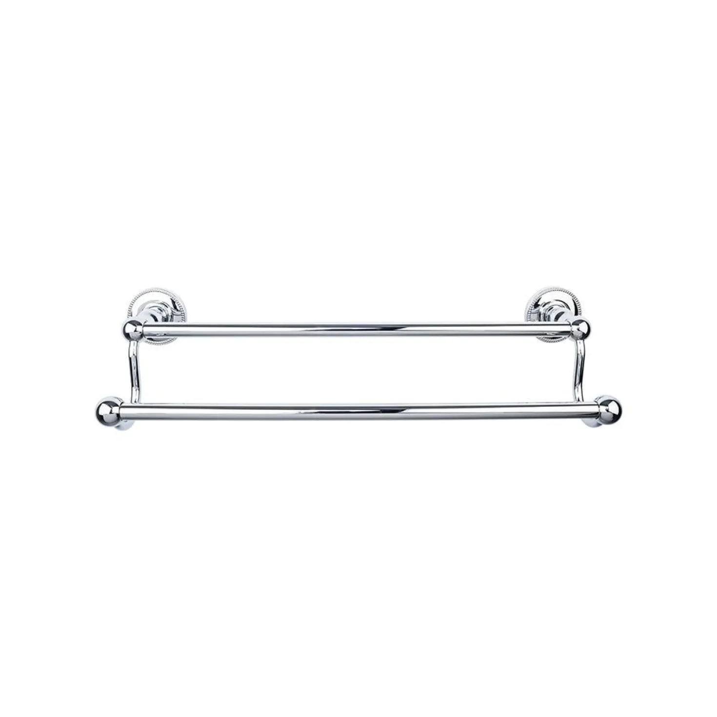 Top Knobs Edwardian Double Bath Towel Bar - Beaded Backplate