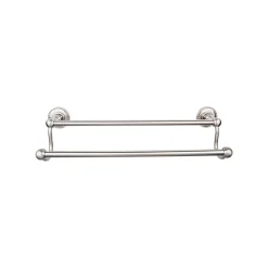 Top Knobs Edwardian Double Bath Towel Bar - Beaded Backplate