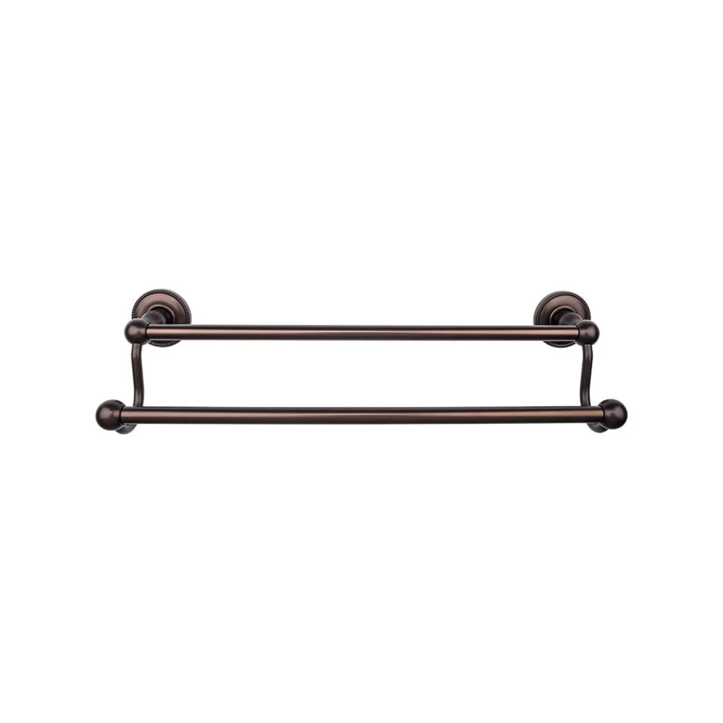 Top Knobs Edwardian Double Bath Towel Bar - Beaded Backplate