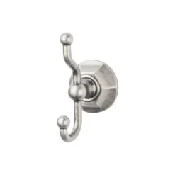 Top Knobs Edwardian Double Robe Hook in Antique Pewter