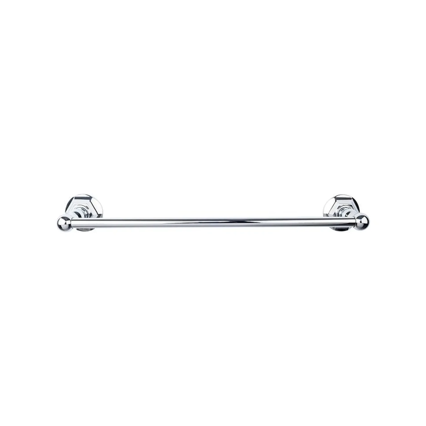 Top Knobs Edwardian Single Bath Towel Bar - Hex Backplate