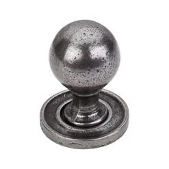 Top Knobs Paris Knob in Smooth with Backplate in Cast Iron