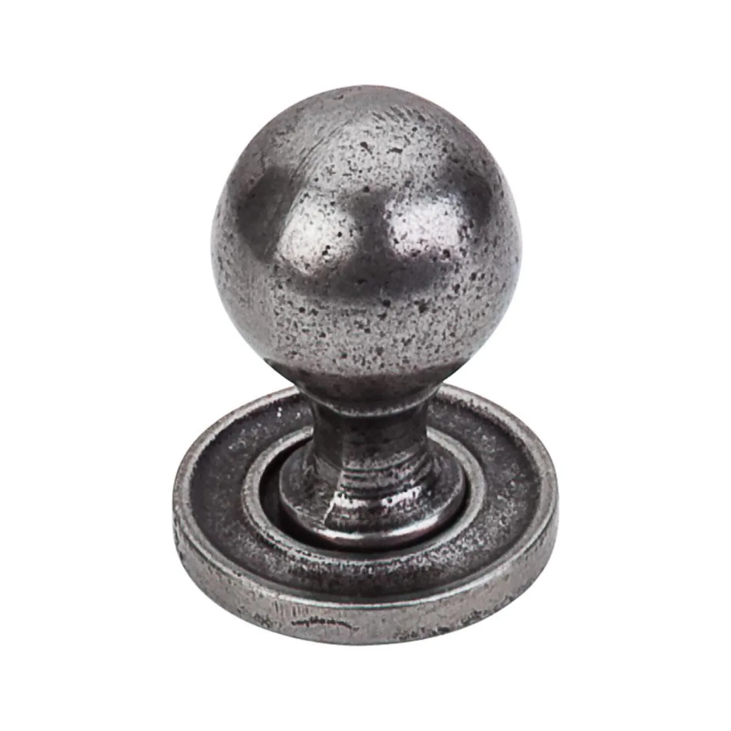 Top Knobs Paris Knob in Smooth with Backplate in Cast Iron