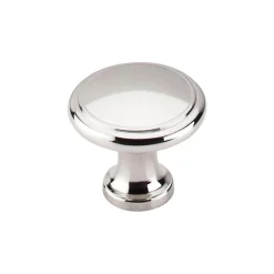 Top Knobs Ringed Knob in Polished Nickel