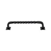 Top Knobs Square Twist D Pull with Backplates in Patina Black
