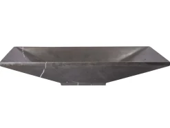 Ultra Modern Rectangular Vessel Sink in Honed Pietra Grey Marble