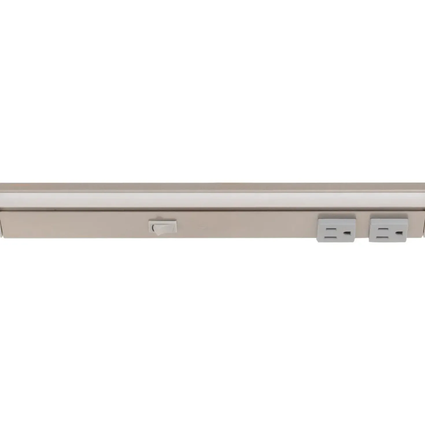 Under Cabinet Power Strip with High-Output LED Light in Satin Nickel