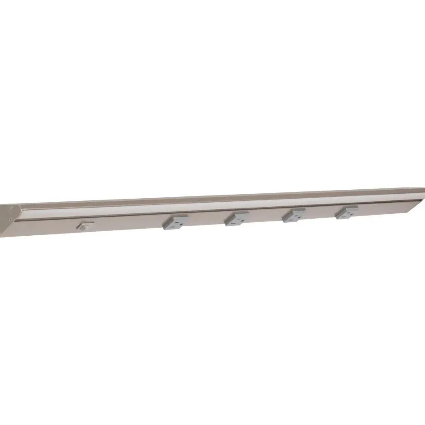 Under Cabinet Power Strip with High-Output LED Light in Satin Nickel