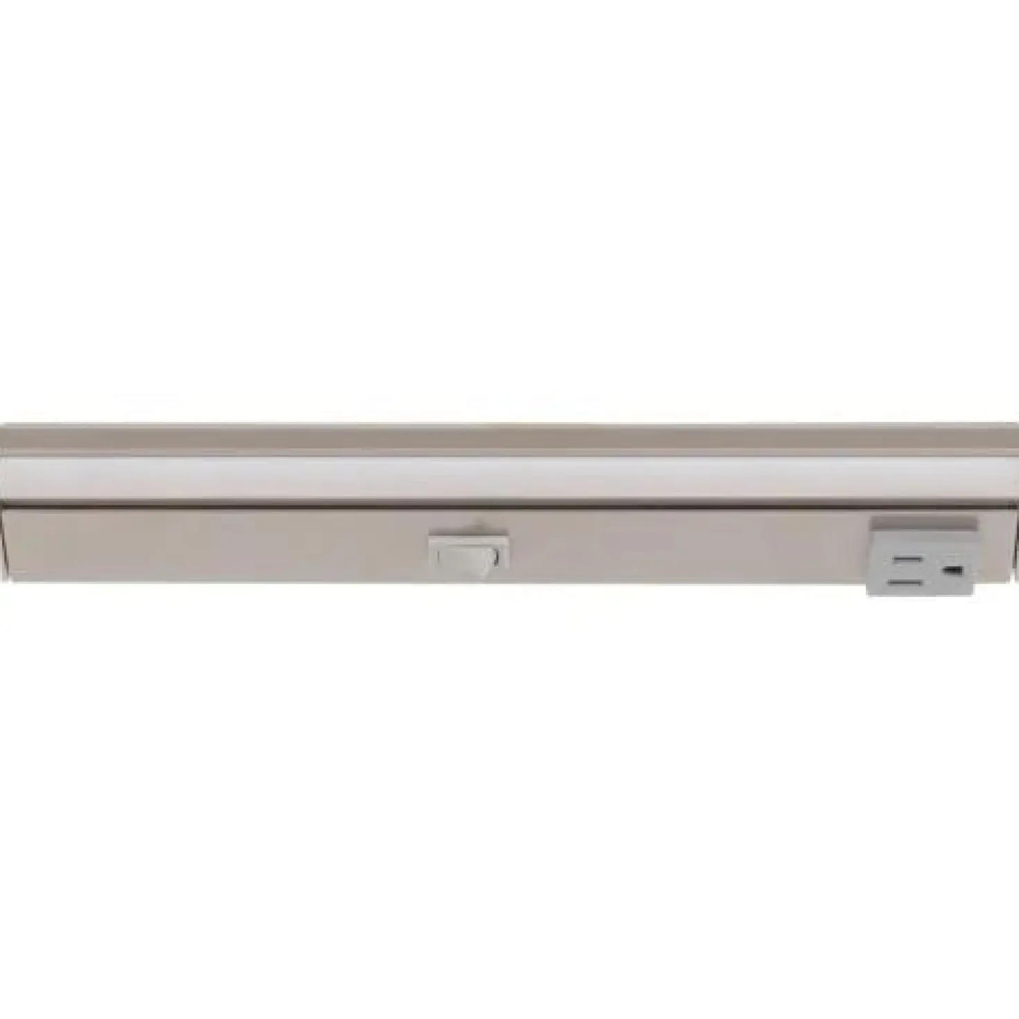 Under Cabinet Power Strip with High-Output LED Light in Satin Nickel