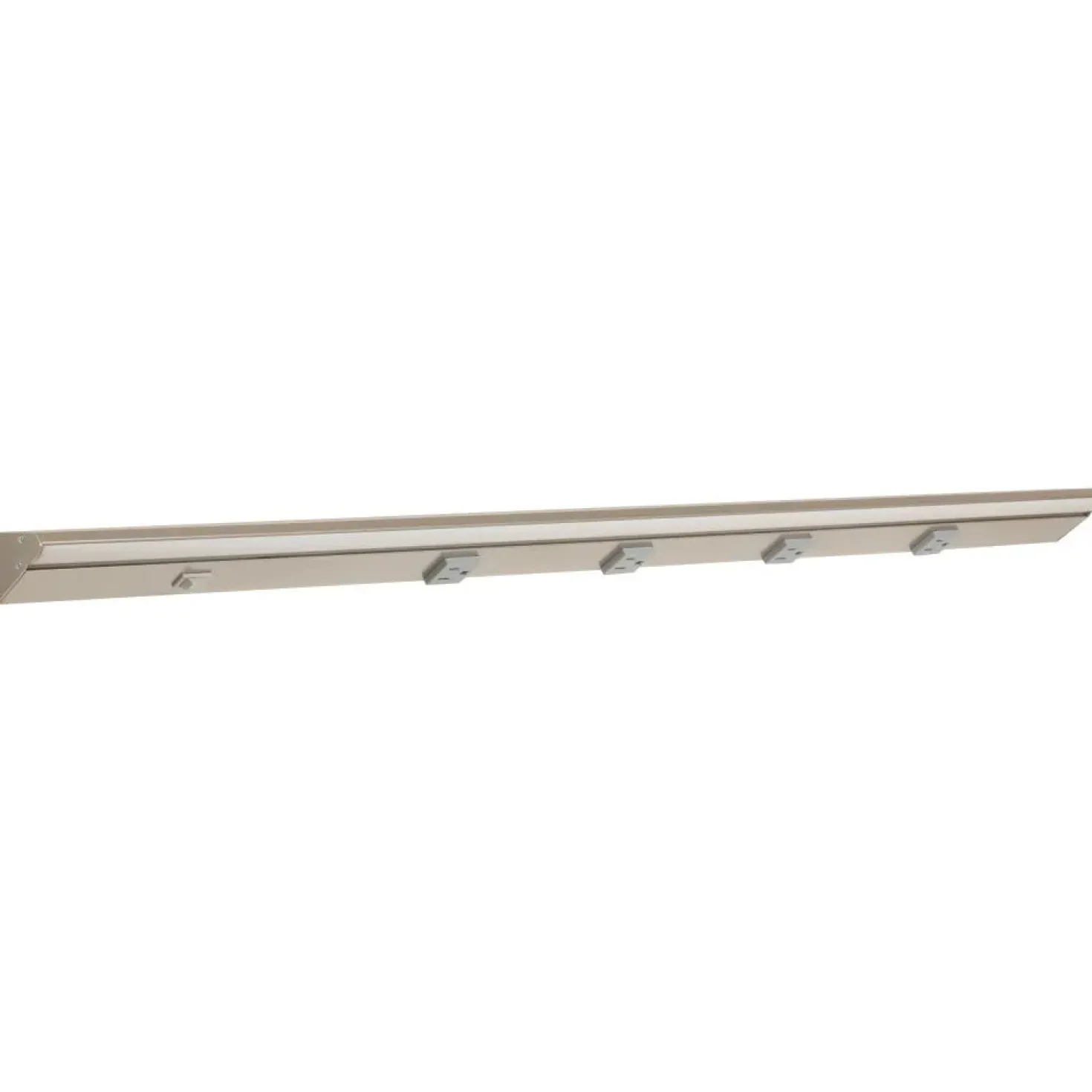 Under Cabinet Power Strip with High-Output LED Light in Satin Nickel