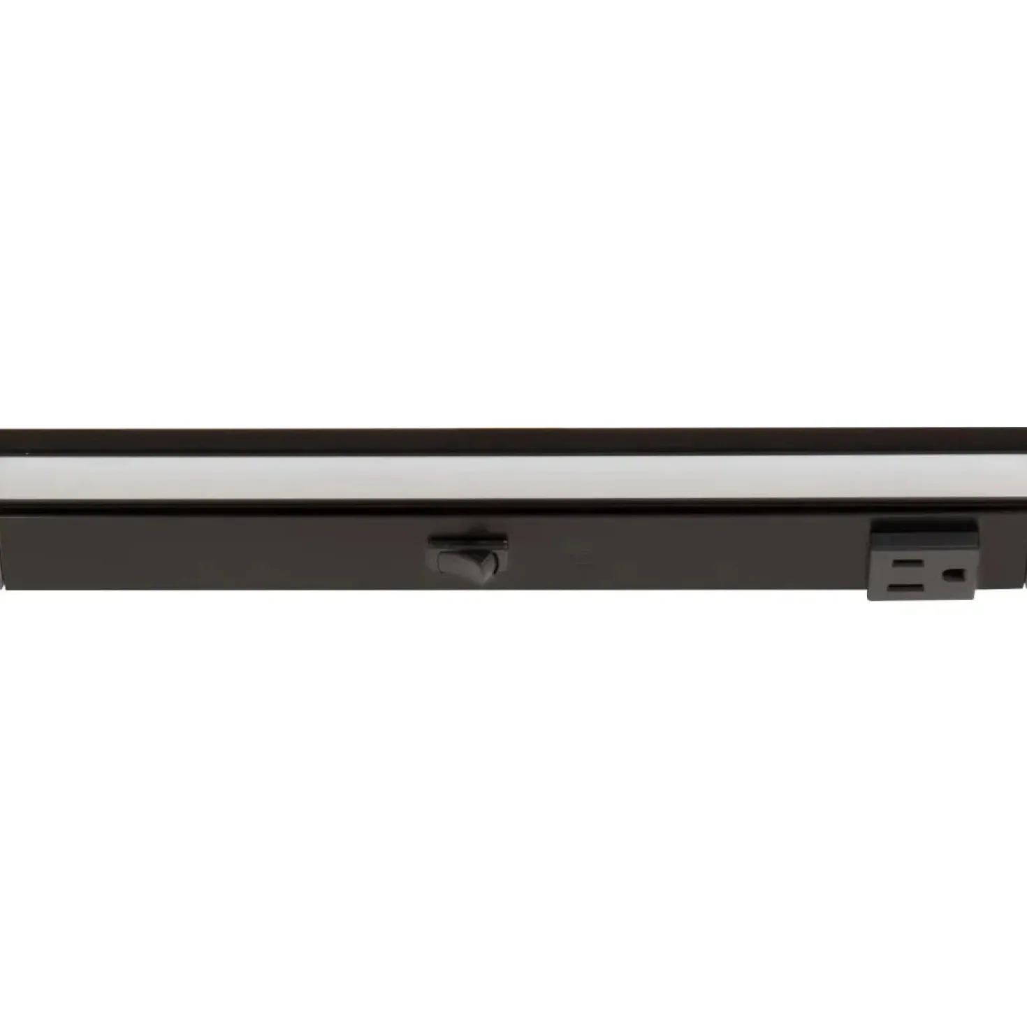 Under Cabinet Power Strip with High-Output LED Light in Black