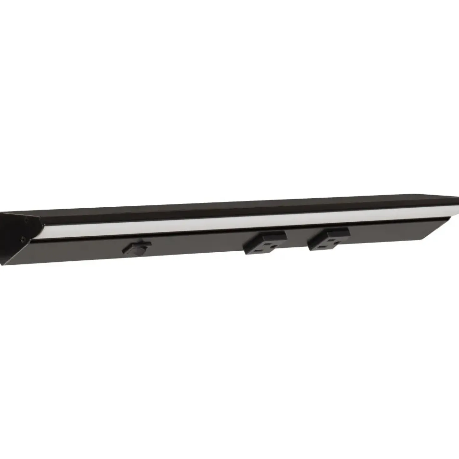 Under Cabinet Power Strip with High-Output LED Light in Black