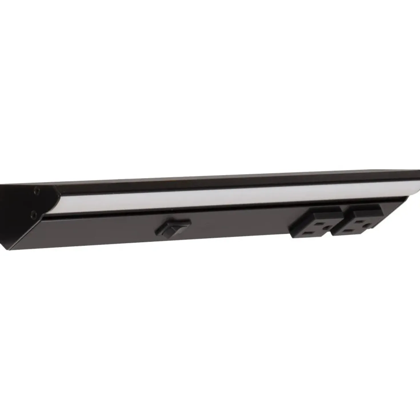 Under Cabinet Power Strip with High-Output LED Light in Black
