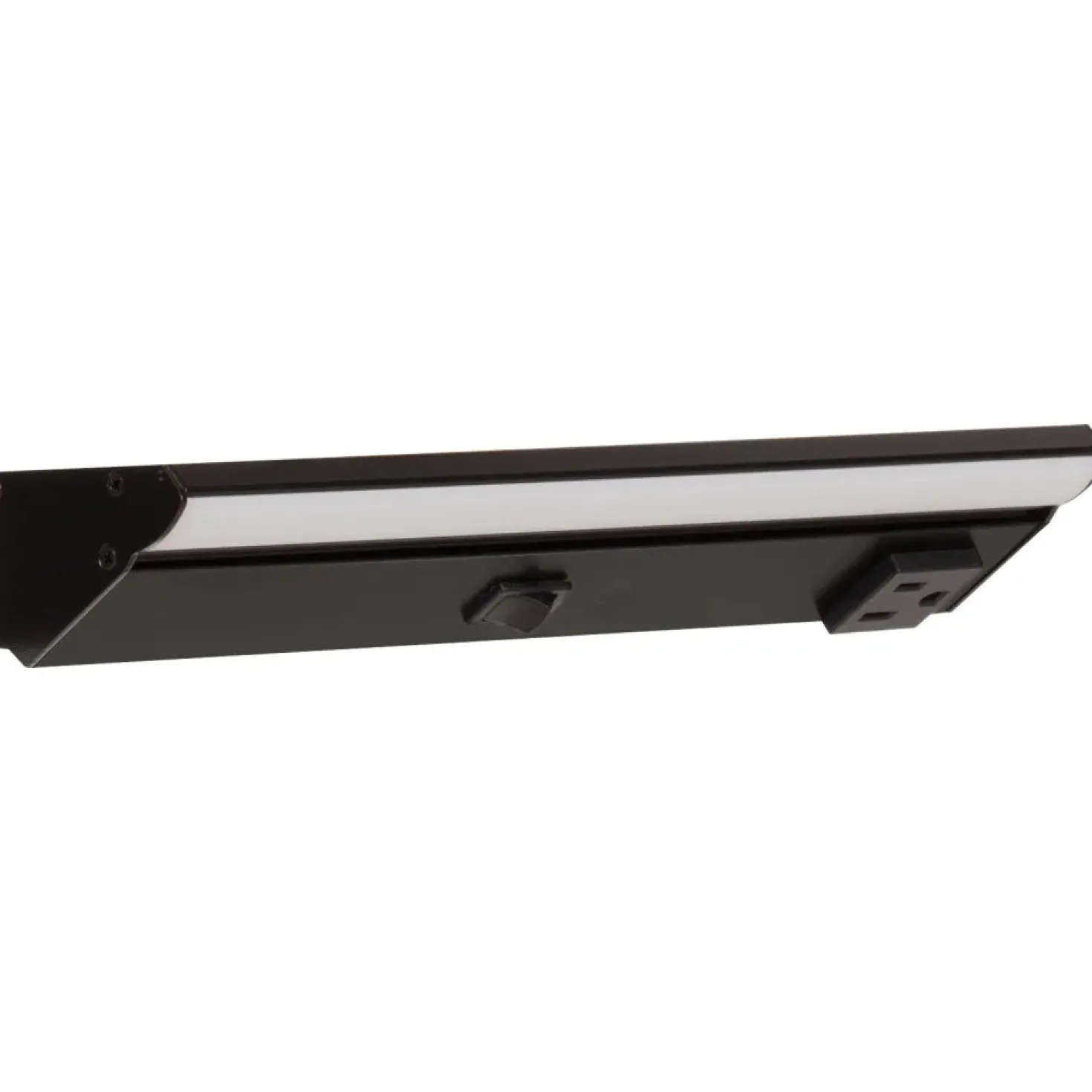 Under Cabinet Power Strip with High-Output LED Light in Black