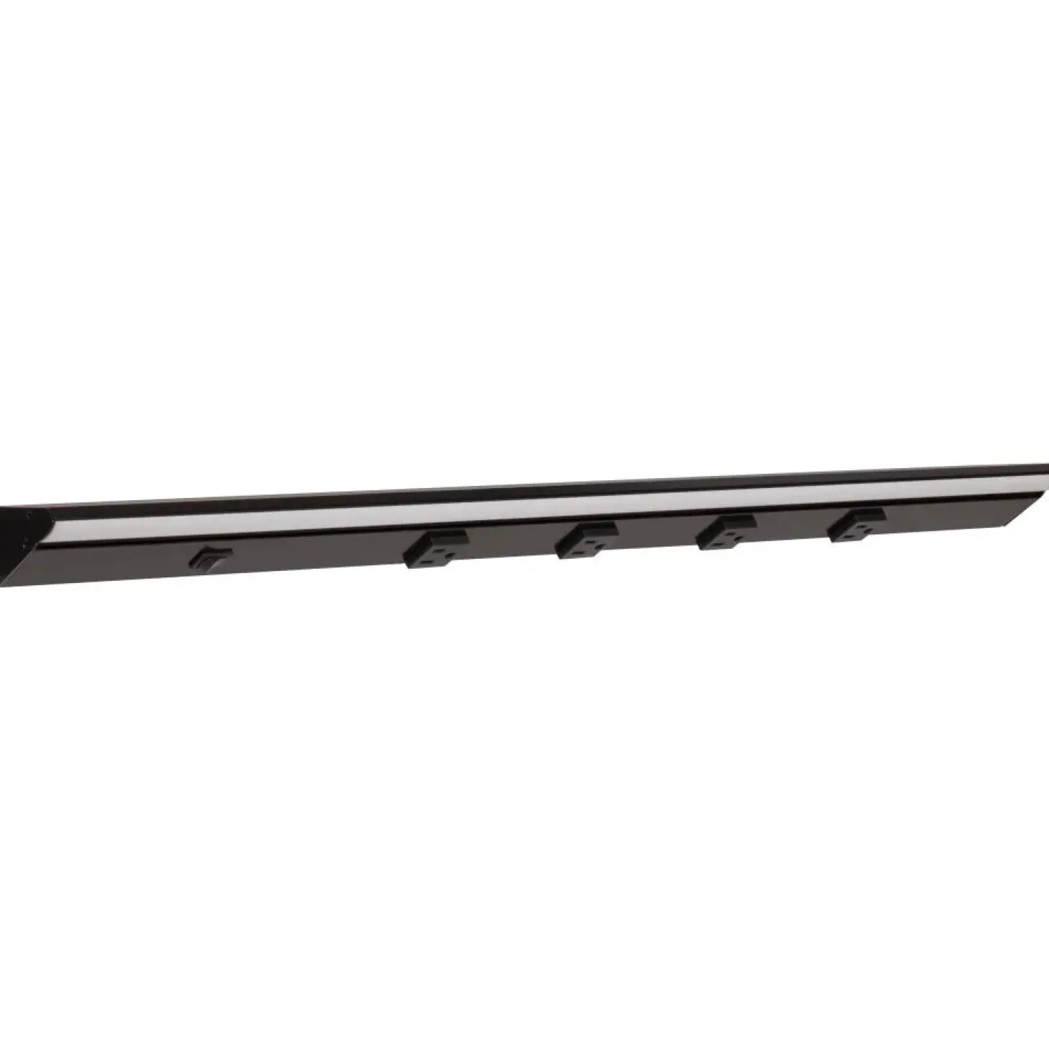 Under Cabinet Power Strip with High-Output LED Light in Black