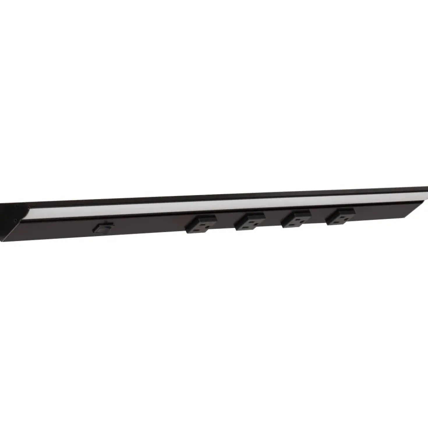 Under Cabinet Power Strip with High-Output LED Light in Black