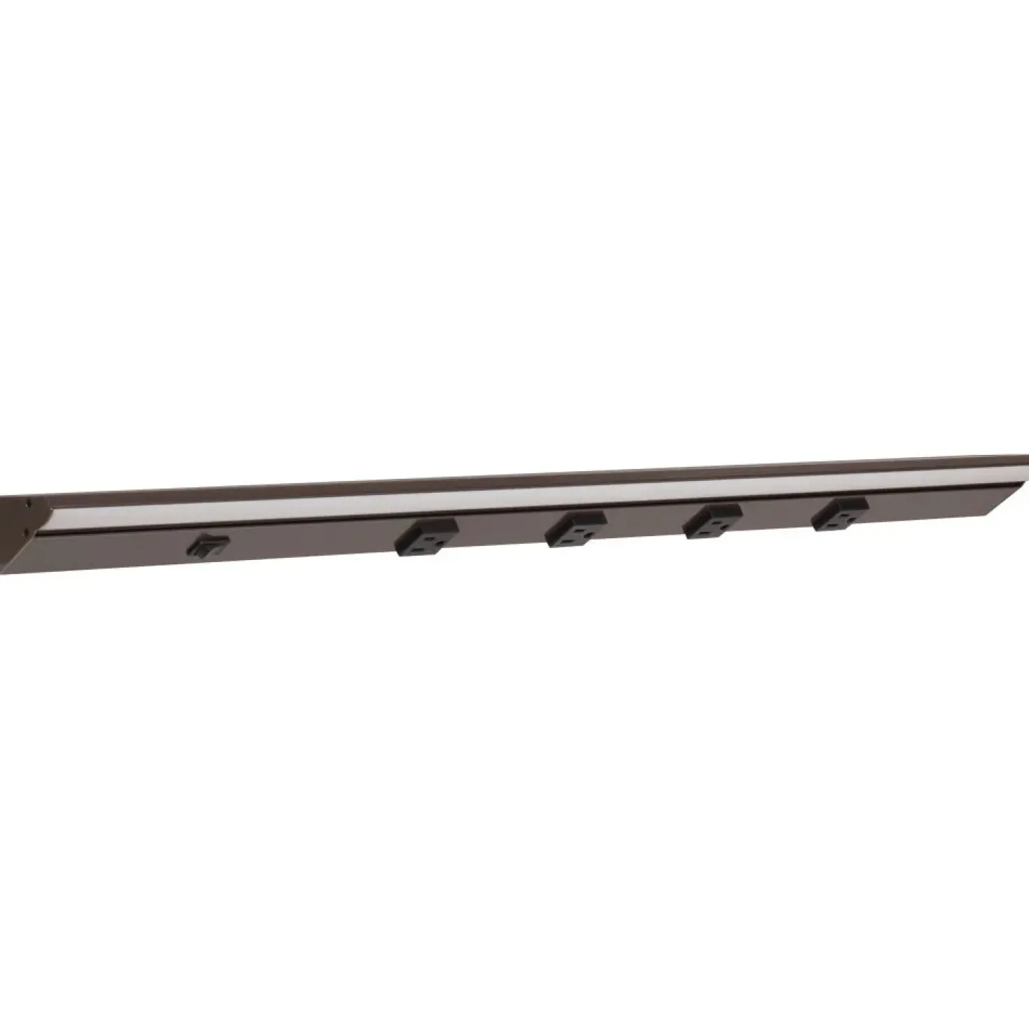 Under Cabinet Power Strip with High-Output LED Light in Bronze